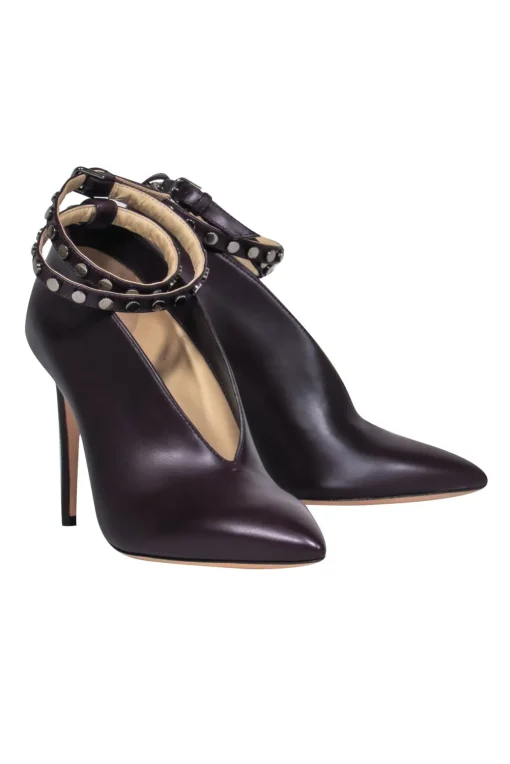 Jimmy Choo - Dark Purple Pointed Toe Pumps w/ Studs Sz 5