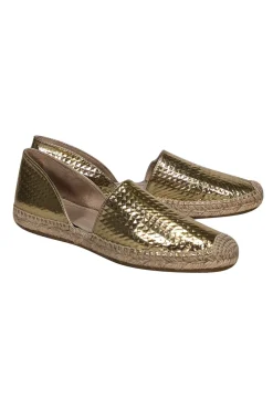 Jimmy Choo - Gold Textured Espadrille Flats Sz 7