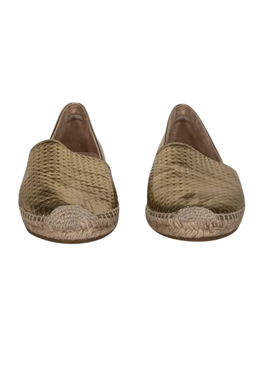 Jimmy Choo - Gold Textured Espadrille Flats Sz 7