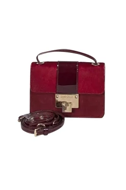 Jimmy Choo - Maroon Calf Hair & Leather Crossbody Bag