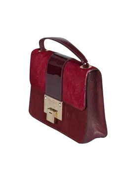 Jimmy Choo - Maroon Calf Hair & Leather Crossbody Bag