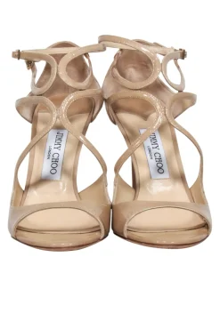 Jimmy Choo - Nude Patent Leather Open-Toe Heels Sz 10.5