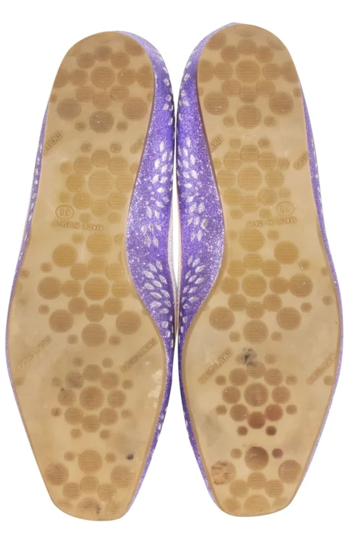 Jimmy Choo - Purple & Silver Laser Cut Print Flats Sz 8