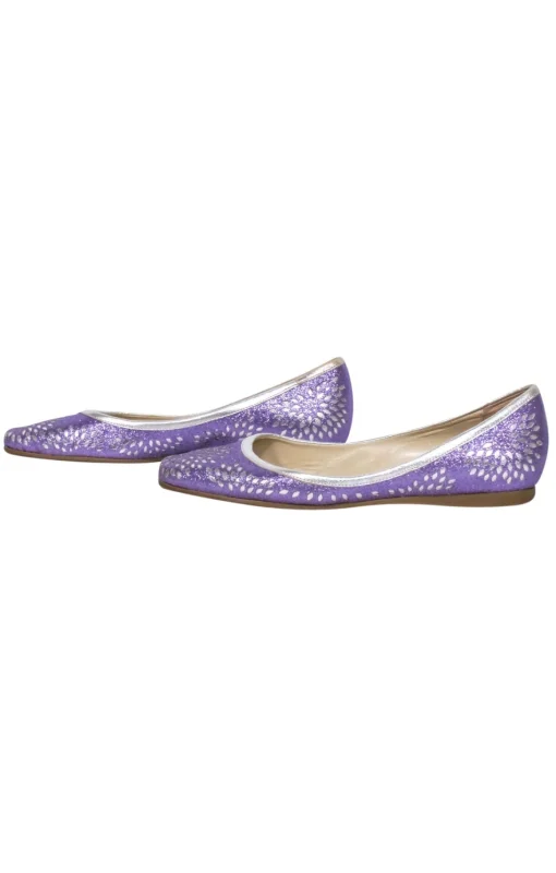 Jimmy Choo - Purple & Silver Laser Cut Print Flats Sz 8