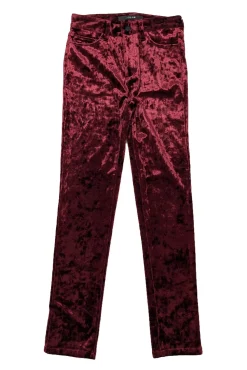 Joe’s - Maroon Crushed Velvet “The Charlie” High Rise Skinny Leg Pants Sz 0