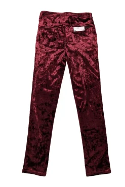 Joe’s - Maroon Crushed Velvet “The Charlie” High Rise Skinny Leg Pants Sz 0