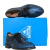 John Fluevog - Blue & Black Metallic Speckled Leather Lace-Up “Sea Angel” Loafers Sz 7.5