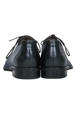 John Fluevog - Blue & Black Metallic Speckled Leather Lace-Up “Sea Angel” Loafers Sz 7.5