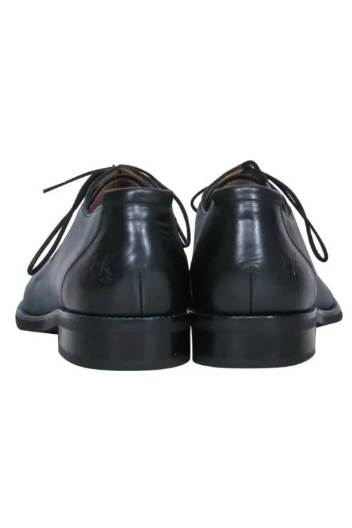John Fluevog - Blue & Black Metallic Speckled Leather Lace-Up “Sea Angel” Loafers Sz 7.5