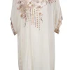 Johnny Was - Cream Tunic Dress w/ Neutral Colored Embroidery Sz XXL