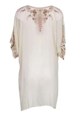 Johnny Was - Cream Tunic Dress w/ Neutral Colored Embroidery Sz XXL