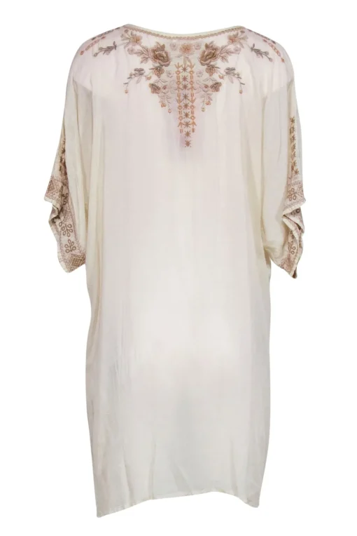 Johnny Was - Cream Tunic Dress w/ Neutral Colored Embroidery Sz XXL