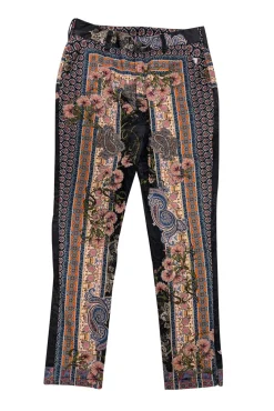 Johnny Was - Navy & Multicolor Floral Paisley Print Pants Sz 4
