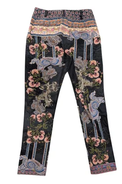 Johnny Was - Navy & Multicolor Floral Paisley Print Pants Sz 4