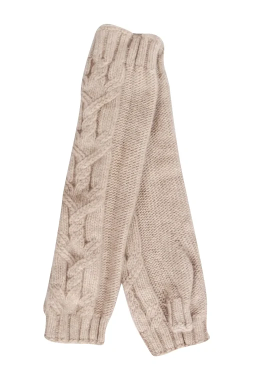 Johnstons of Elgin - Tan Cashmere Arm Warmers