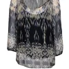 Joie - Beige & Black Print Silk Semi Sheer Blouse Sz S