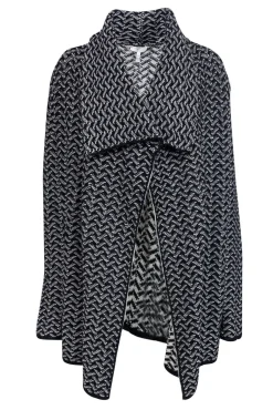 Joie - Black & White Open Front Cardigan Sz M