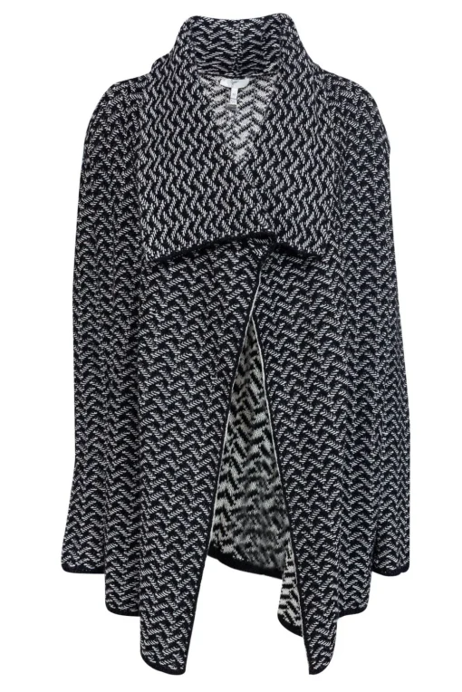 Joie - Black & White Open Front Cardigan Sz M