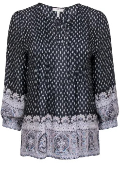 Joie – Black & White Paisley Print Peasant Top Sz XS