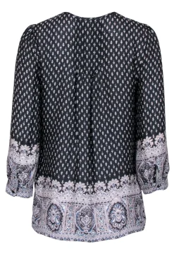 Joie – Black & White Paisley Print Peasant Top Sz XS