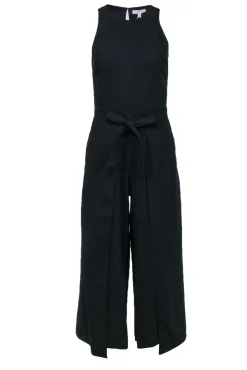 Joie - Black Wide-Leg Skirt-Style Tie Waist Jumpsuit Sz 0