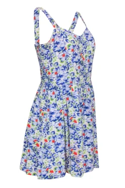 Joie - Blue Floral Sleeveless Mini Dress Sz L