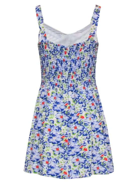 Joie - Blue Floral Sleeveless Mini Dress Sz L