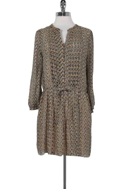 Joie - Brown & Teal Silk Dress Sz XS