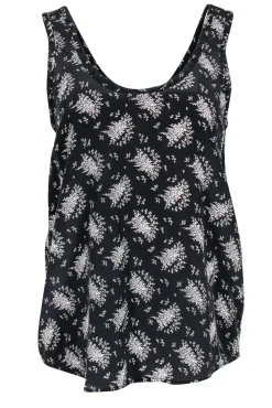 Joie - Dark Grey & White Floral Print Silk Tank Sz S