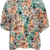 Joie – Green & Orange Floral Print Top Sz M