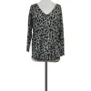 Joie - Grey & Black Cheetah Print V Neck Sweater Sz S