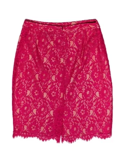 Joie - Hot Pink Floral Lace Pencil Skirt Sz M