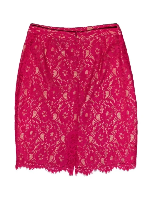 Joie - Hot Pink Floral Lace Pencil Skirt Sz M