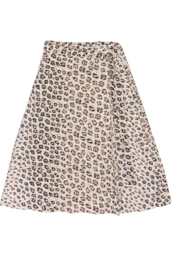 Joie - Leopard Linen Wrap A-Line Midi Skirt w/ Pockets Sz 10