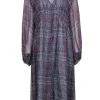 Joie - Light Blue, Terracotta, & Magenta Paisley Print Silk Midi Dress Sz XL