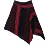 Joie - Maroon, Navy, & Black Striped Asymmetrical Skirt Sz 0