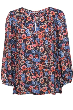Joie - Multicolor Floral Silk Tie-Front Blouse Sz M