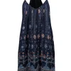 Joie - Navy & Metallic Print Sleeveless Mini Dress Sz S
