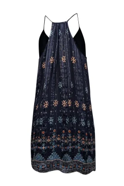 Joie - Navy & Metallic Print Sleeveless Mini Dress Sz S