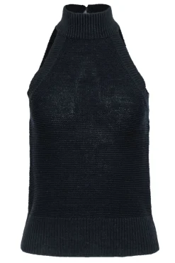 Joie - Navy Sleeveless Mock Neck Cotton "Carmena" Sweater Sz XXS
