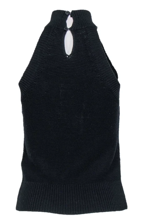 Joie - Navy Sleeveless Mock Neck Cotton "Carmena" Sweater Sz XXS