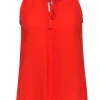Joie - Orange Silk Pleated "Airlan" Tank w/ Tassels Sz XS