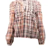 Joie - Peach, Charcoal, & White Tie Dye Print Blouse Sz XS