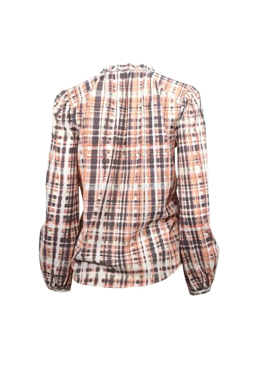 Joie - Peach, Charcoal, & White Tie Dye Print Blouse Sz XS