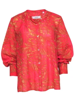Joie - Pink & Brown Printed Long Sleeve Button Down Shirt Size S