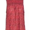 Joie - Red & Pink Patterned Silk Mock Neck Sleeveless Top Sz M