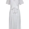 Joie - White Cotton Short Sleeve Eyelet Maxi Dress Sz 2
