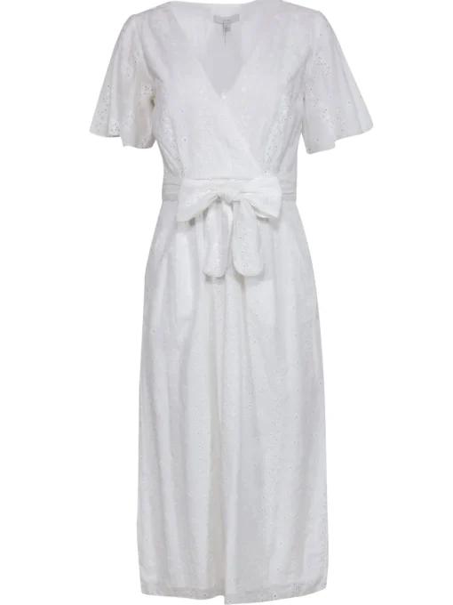 Joie - White Cotton Short Sleeve Eyelet Maxi Dress Sz 2