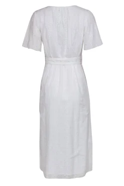 Joie - White Cotton Short Sleeve Eyelet Maxi Dress Sz 2