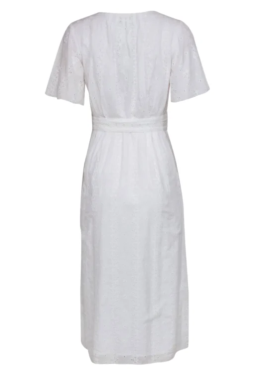 Joie - White Cotton Short Sleeve Eyelet Maxi Dress Sz 2